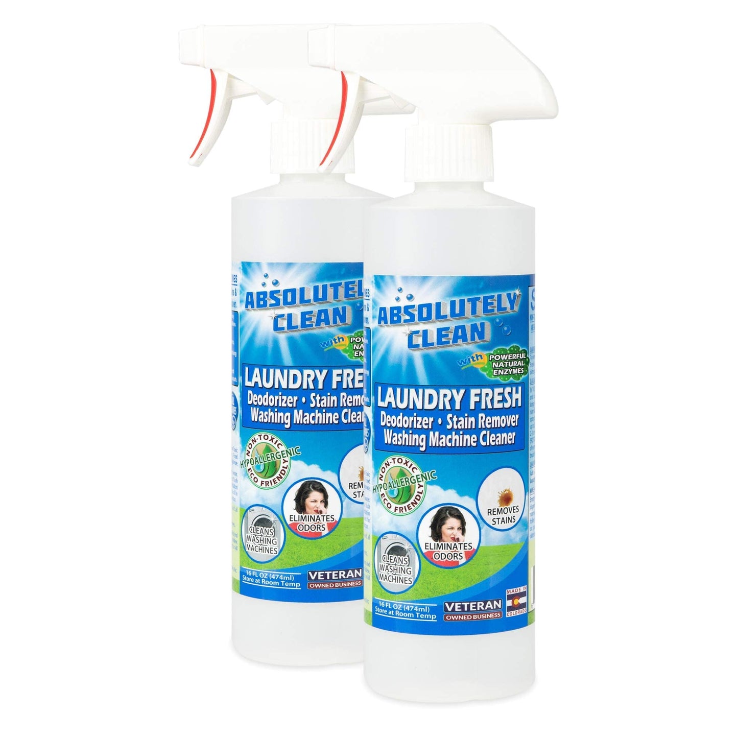 Absolutely Clean Amazing Laundry detergent liquid Stain and Odor Remover, Naturally Based Formula (USA Made)