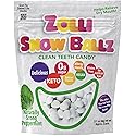 Zolli Snow Ballz Clean Teeth Candy Sugar-Free, Dye-Free, Keto & Diabetic-Friendly, Dentist-Approved Treats for Kids (Peppermint, 3.1 oz)