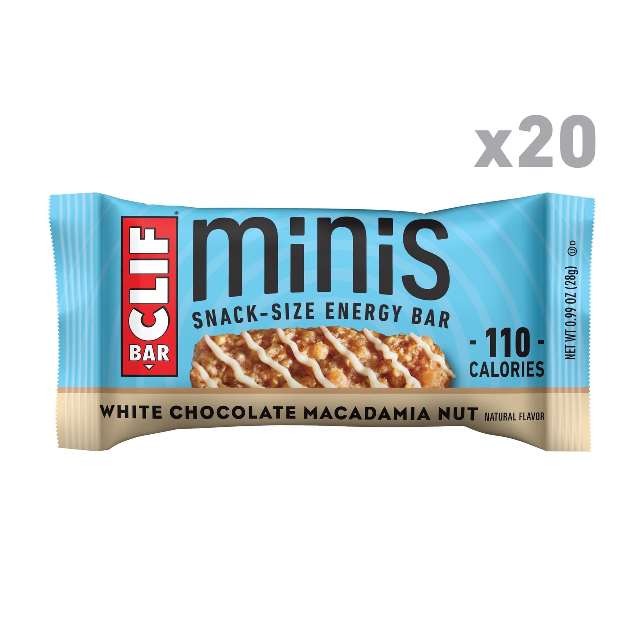 CLIF BAR Minis - White Chocolate Macadamia Nut Flavor - Made with Organic Oats - 4g Protein - Non-GMO - Plant Based - Snack-Size Energy Bars - 0.99