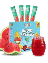 Klass Aguas Frescas, Powdered Drink Mix, 40 Singles Zero Sugar & Caffeine-Free Powder Packets, Water Drink Mix, Flavor: Watermelon - 5 Calories Per