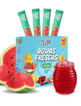 Klass Aguas Frescas, Powdered Drink Mix, 40 Singles Zero Sugar & Caffeine-Free Powder Packets, Water Drink Mix, Flavor: Watermelon - 5 Calories Per