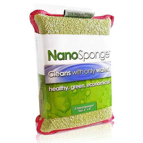 Nano Sponge Cleaning Sponges. Supersized Everyday Heavy Duty Household Kitchen and Dish Sponge. 2 Pack. 6 x 4