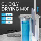 TODAYGO Wall Floor Mop Kit: Long Handle Scrubber with Wringer Bucket Washable Microfiber for Kitchen Bathroom & Hardwood - Women’s All-Purpose