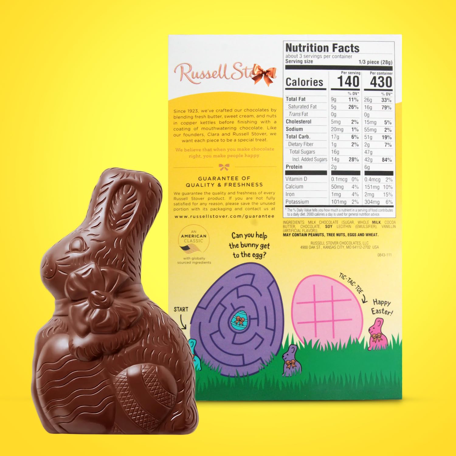 Solid Milk Chocolate Bunnies -Easter Chocolate Bunny Perfect for Easter Baskets or Sharing with Friends and Family 3 Oz