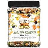 Grab Our Nuts Healthy Harvest Trail Mix 40 Ounce Jar: Raw Natural Almonds, Roasted Cashews, Raisins, Golden Raisins, Raw Pumpkin Seeds, Raw Sunflower