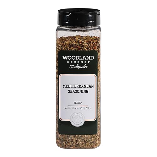 Mediterranean Seasoning, 18 oz - Greek Herb & Lemon Spice Blend - All Purpose Mediterranean Grill Rub, by Woodland Gourmet