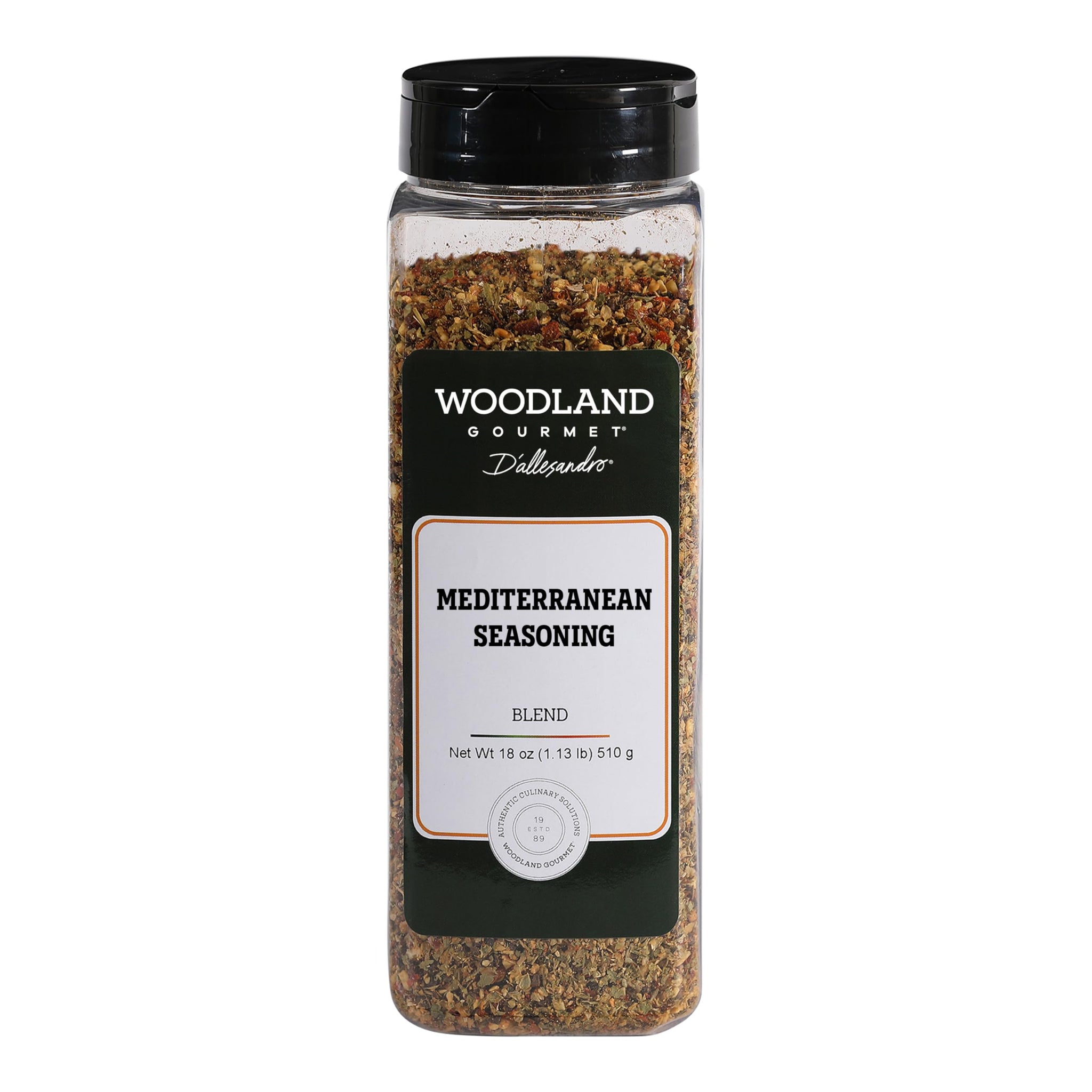 Mediterranean Seasoning, 18 oz - Greek Herb & Lemon Spice Blend - All Purpose Mediterranean Grill Rub, by Woodland Gourmet