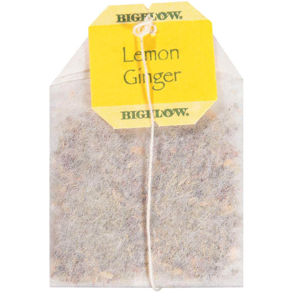 Bigelow Lemon Ginger Herbal Tea Bags 28-Count Box (Pack of 1) Lemon Ginger Tea Bags Herbal Tea All Natural Gluten Free