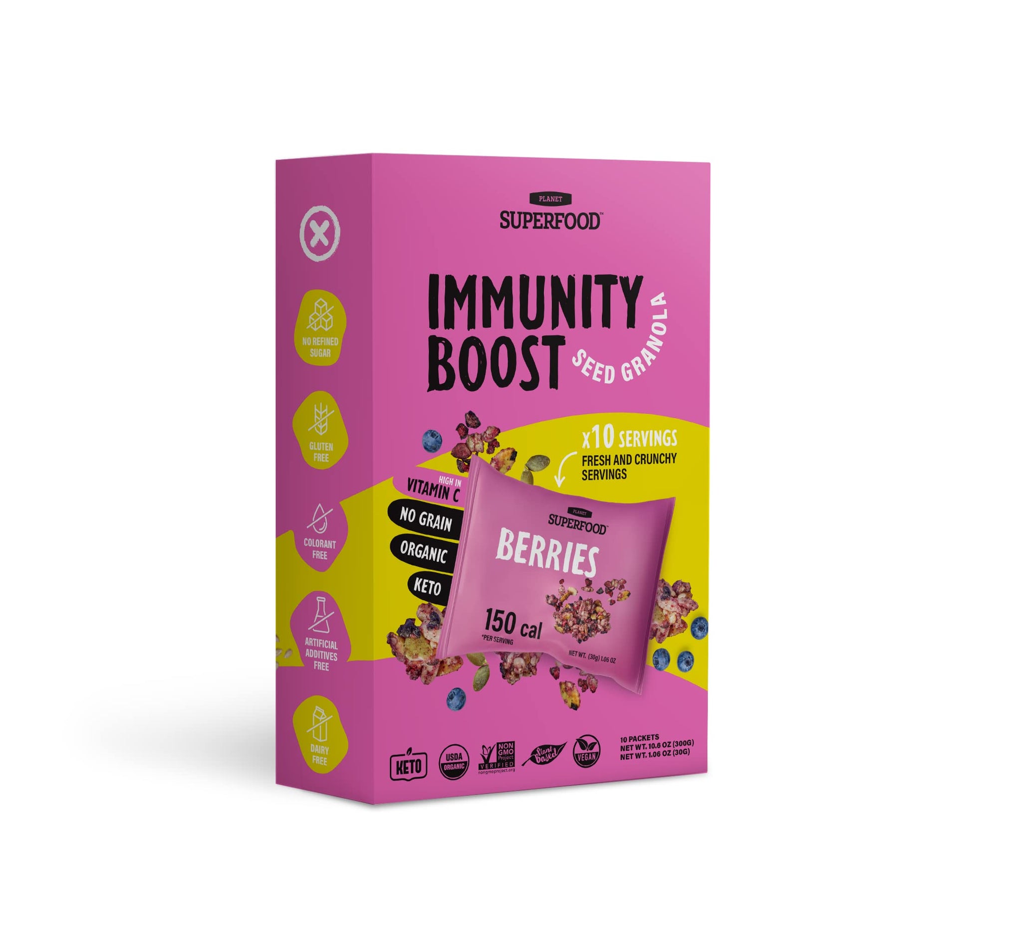 Organic Seed Granola with Berries | Immunity Boost | Keto, Vegan