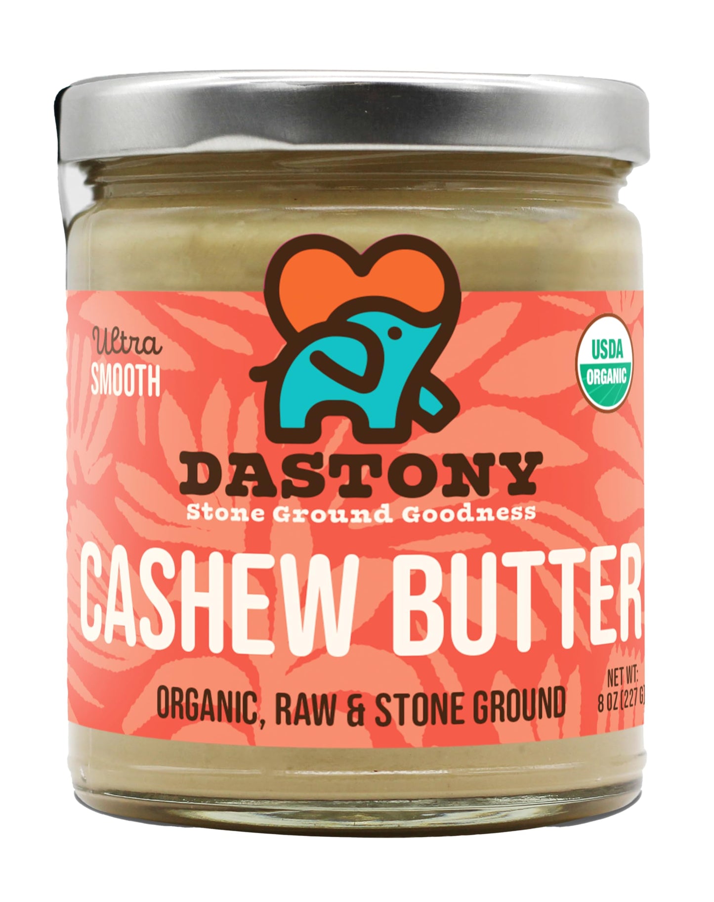 Dastony Organic Raw Cashew Nut Butter, 8 oz | Only One Ingredient | Vegan, Paleo and Keto Friendly, Non GMO, Gluten-free - Pack of 1
