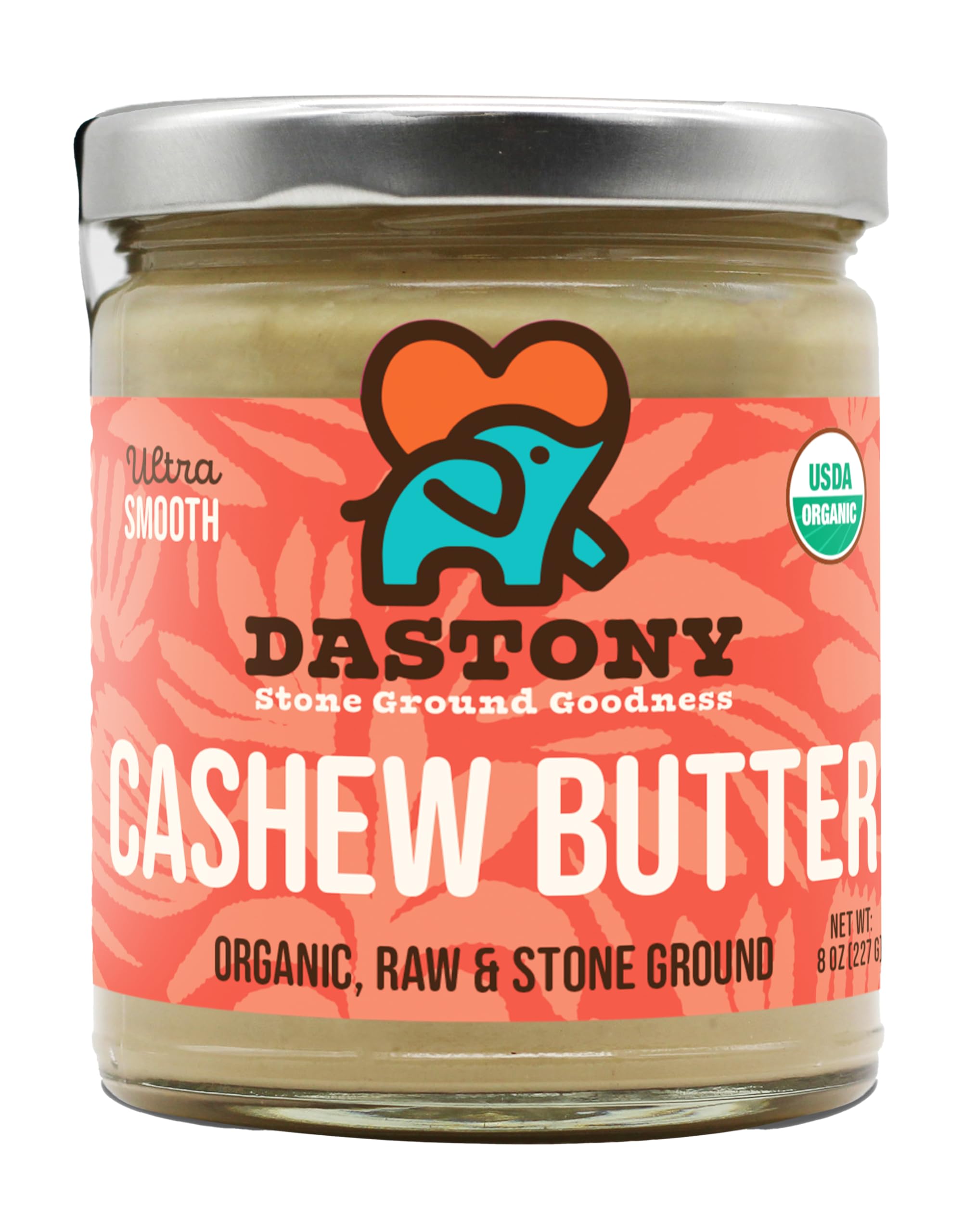 Dastony Organic Raw Cashew Nut Butter, 8 oz | Only One Ingredient | Vegan, Paleo and Keto Friendly, Non GMO, Gluten-free - Pack of 1
