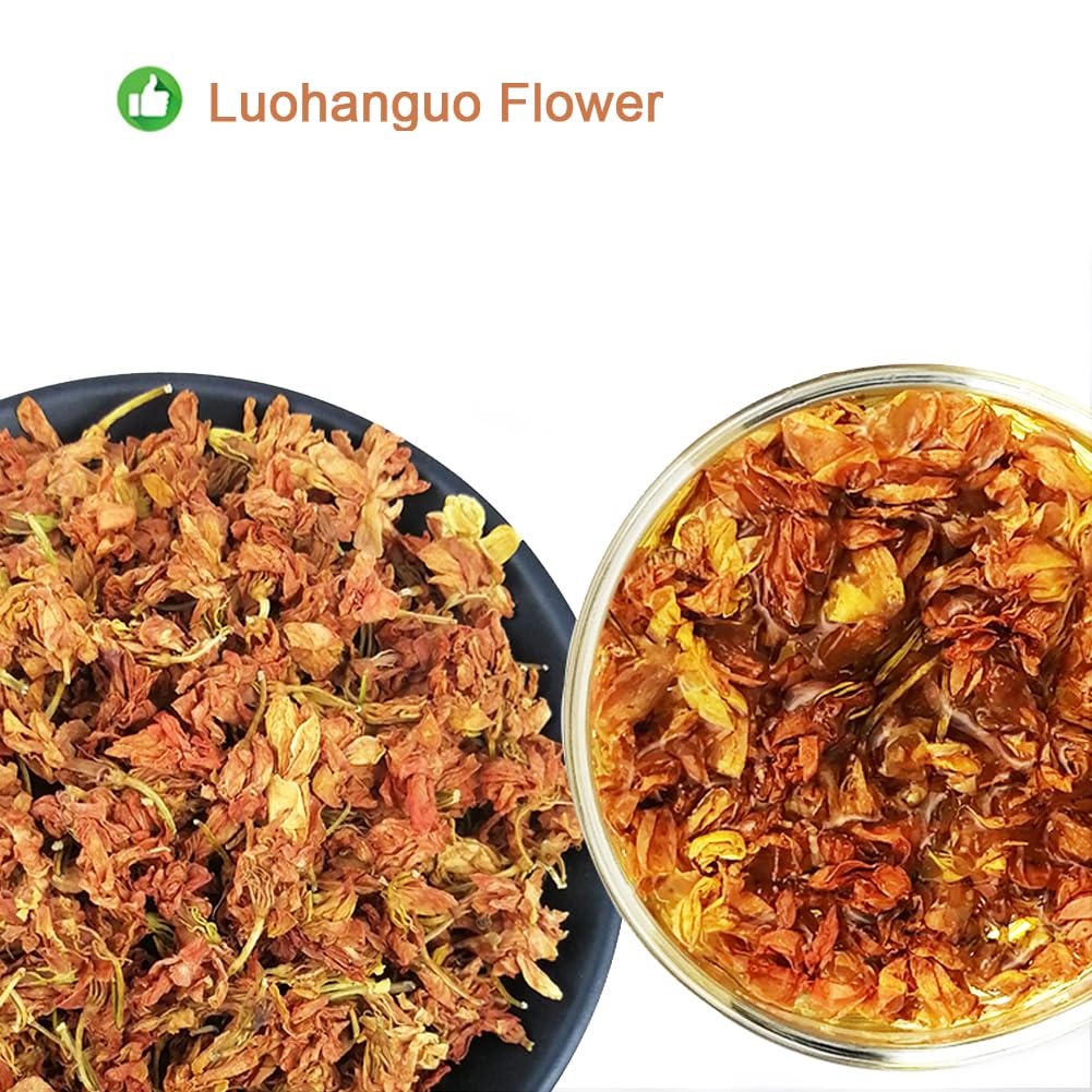 Plant Gift 100% Luohanguo Flower Tea, Monk Fruit Sweetener Herbal Tea (Grosvenor momordica Flower/Momordica grosvenori Flower/Siraitia Grosvenorii