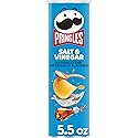 Pringles Potato Crisps Chips, Lunch Snacks, On-The-Go Snacks, Salt and Vinegar, 5.5oz Can (1 Can)