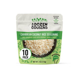 A Dozen Cousins Caribbean Coconut Rice Seasoning Sauce (10 Pack), Pour & Mix Coconut Rice Starter, Coconut Paste, Dried Coconut, Garlic, Spices