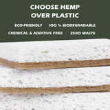 Isshah Plant-Based Kitchen Sponges - FSC Certified and PETA Approved, Natural, Eco-Friendly, Biodegradable Sisal Hemp Sponges for Dishes, Cleaning