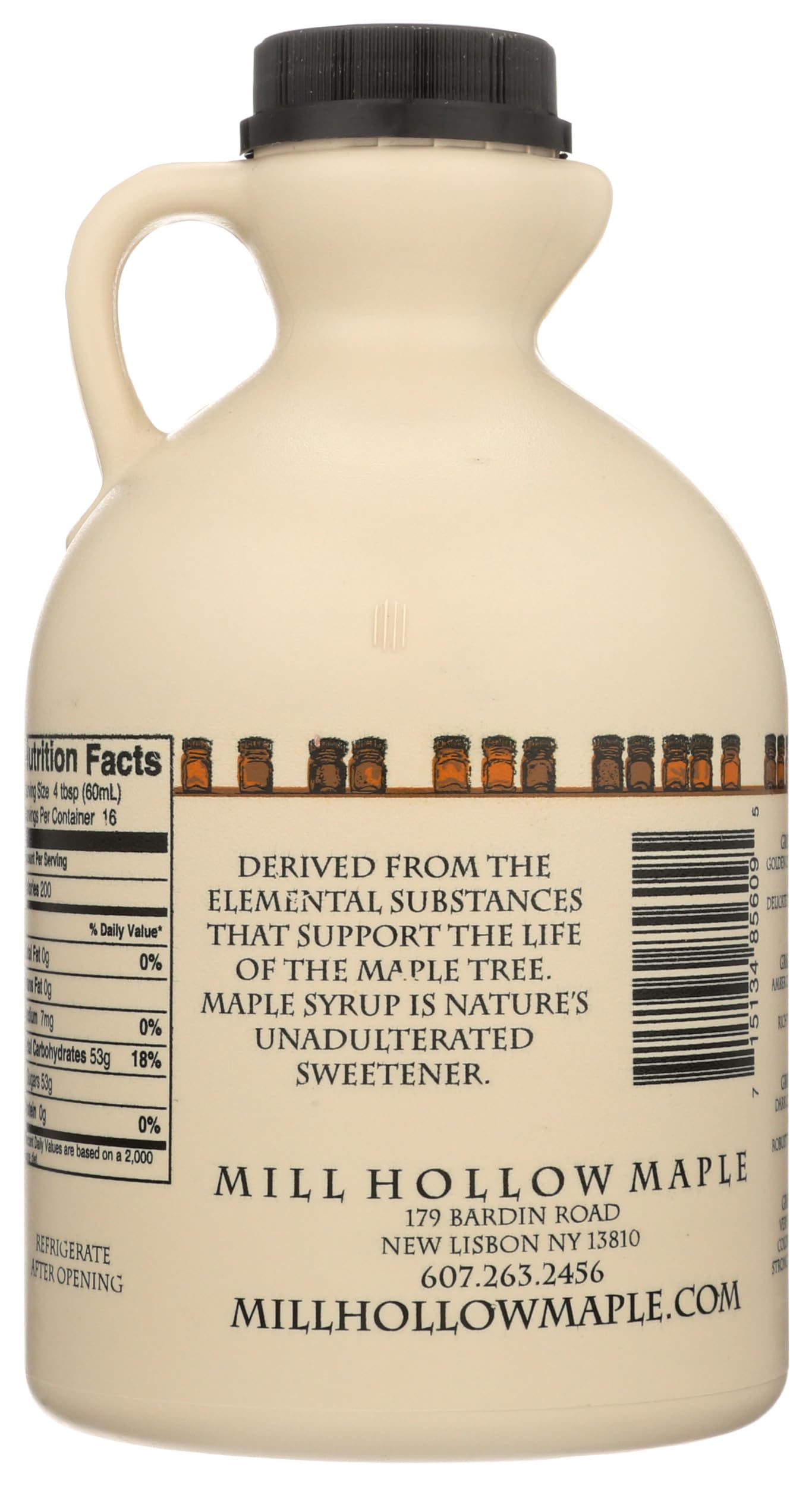 Mill Hollow Maple Organic Very Dark Grade A Maple Syrup, 1 QT