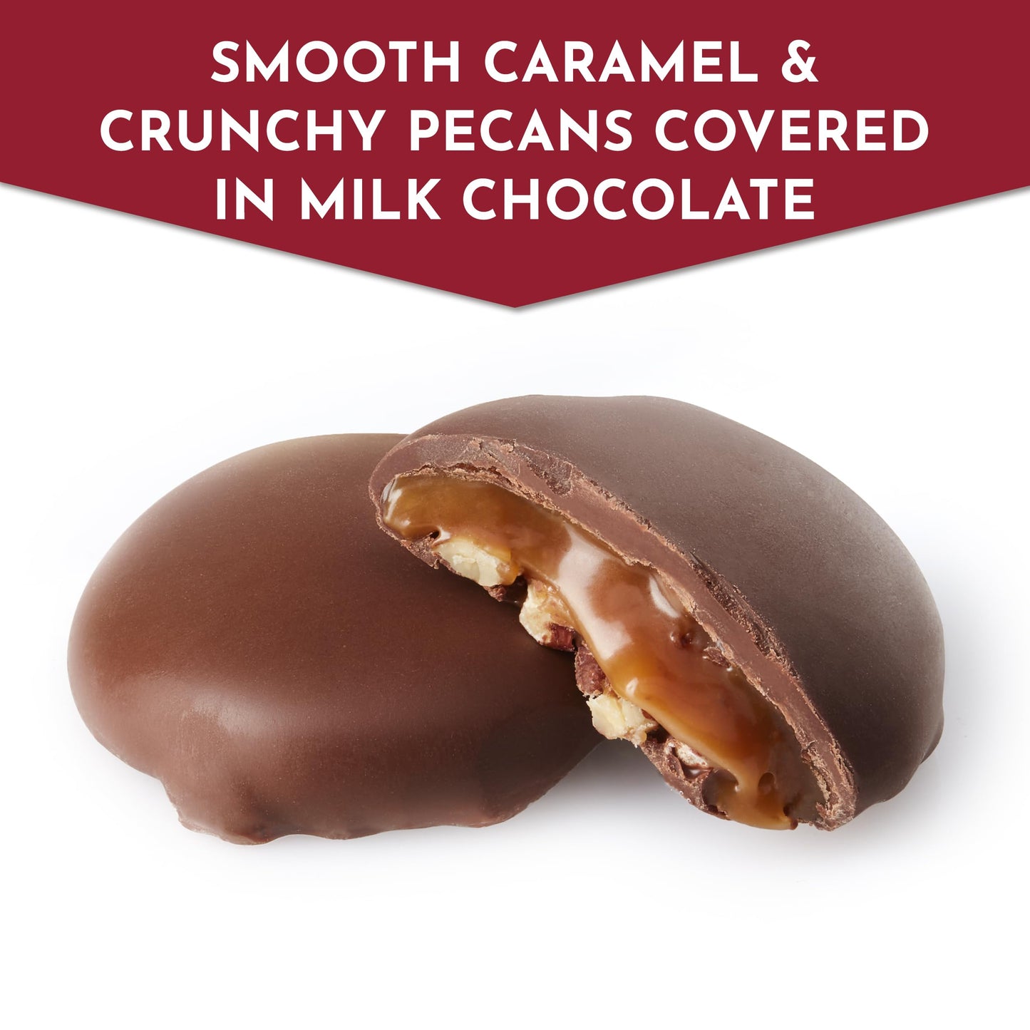 Fannie May Milk Premium Chocolate Pixies with Caramel and Pecans, Single Serve Treat, 1.5 oz