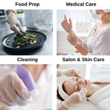 HCS Clear Vinyl Gloves - Medium Gloves Disposable, Latex-Free, Powder-Free - Vinyl Disposable Glove, Cooking, Food Prep, Cleaning - Medical Exam