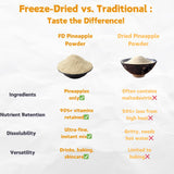 NAT FLAV Freeze Dried Pineapple Powder - 10.5oz/300g | 100% Natural, No Added Sugar, No Preservatives | Pure Tropical Flavor for Smoothies, Baking