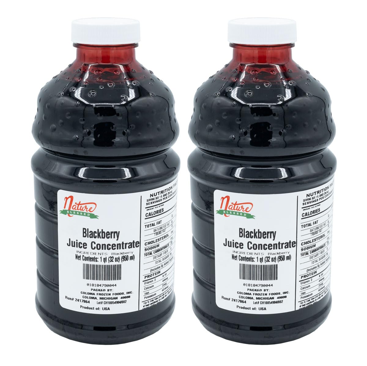 Nature Blessed 100% Blackberry Juice Concentrate - 2 Quarts (2/32 fl oz bottles), Applications: Excellent for Home Wine Making, Home Brewing