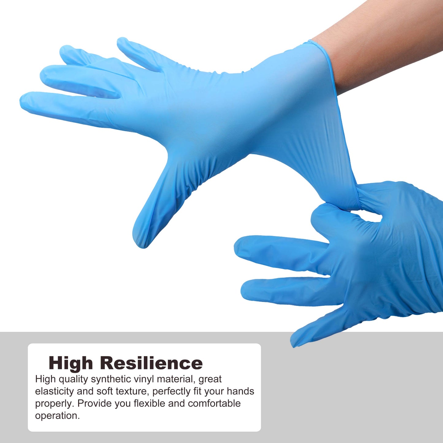 COYACOOL Disposable Gloves Large, Nitrile and Vinyl Blend Material Gloves, Latex Free, 4 Mil,100 Pc. - Food Grade Glove for Cleaning, Food Prep,Hair
