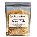 SavorSatch Lemon Peel Granules - 6oz Resealable Pouch | Certified Kosher, GMO-Free, Allergen-Free | Bulk Citrus Zest for Seasoning, Rubs, Marinades