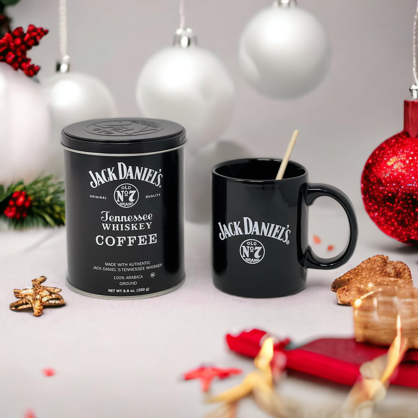Jack Daniel's Coffee bundled with Jack Daniel's Mug and a measuring scoop - 100% Arabica - Medium Roasted Ground Coffee- Kosher - Official Licensed