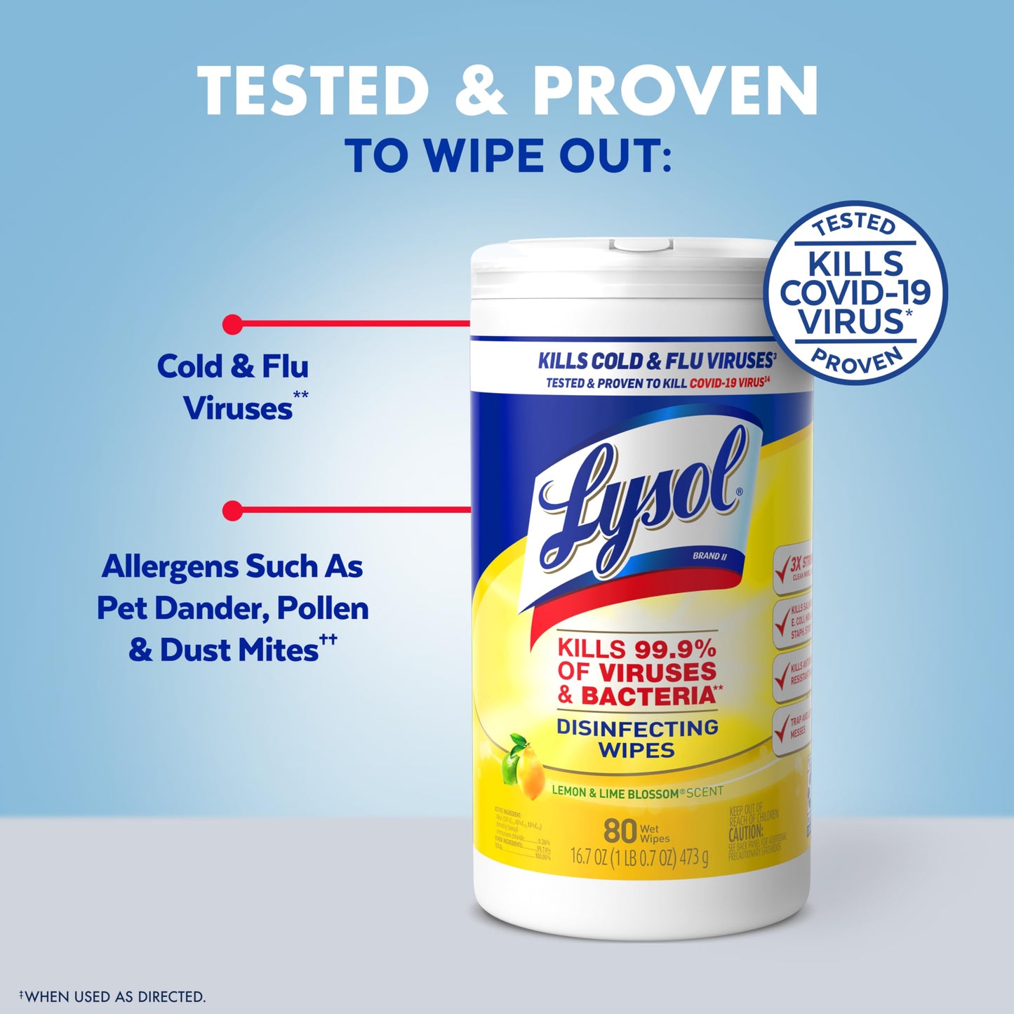 Lysol Disinfecting Wipes Bundle, Home Apartment Dorm Room Essentials and Cleaning Supplies, All Purpose Cleaner, Multi-surface Cleaning Wipes, Lemon