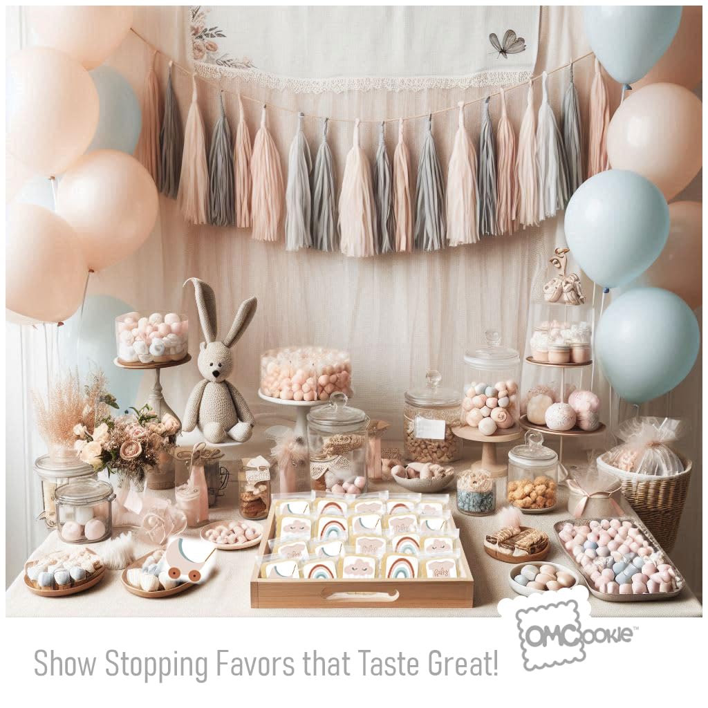 Boho Baby Cookies boy girl Individually Wrapped Party Favors Baby Shower 24 Pack Bulk gender neutral gift basket Earth Tones Baby Shirt Pacifier
