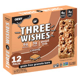 Three Wishes Chewy Granola Bars, S'mores (12-Pack) - Gluten & Grain-Free Soft Snack Food Bar with 6g Protein, 3g Sugar - Healthy Breakfast & On-the-Go