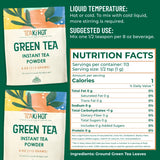 TEAki Hut Instant Green Tea Powder, Refreshing Unsweetened Drink mix, Premium Green Tea Instant Powder for Beverages, Smoothies or Baked Goods, Great