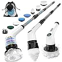 Electric Spin Scrubber, Rechargeable with Upgraded Battery & Extended Runtime, IPX7 Cleaning Brush, 3000mAh Battery 7 Brush Heads 2-Speed Adjustable