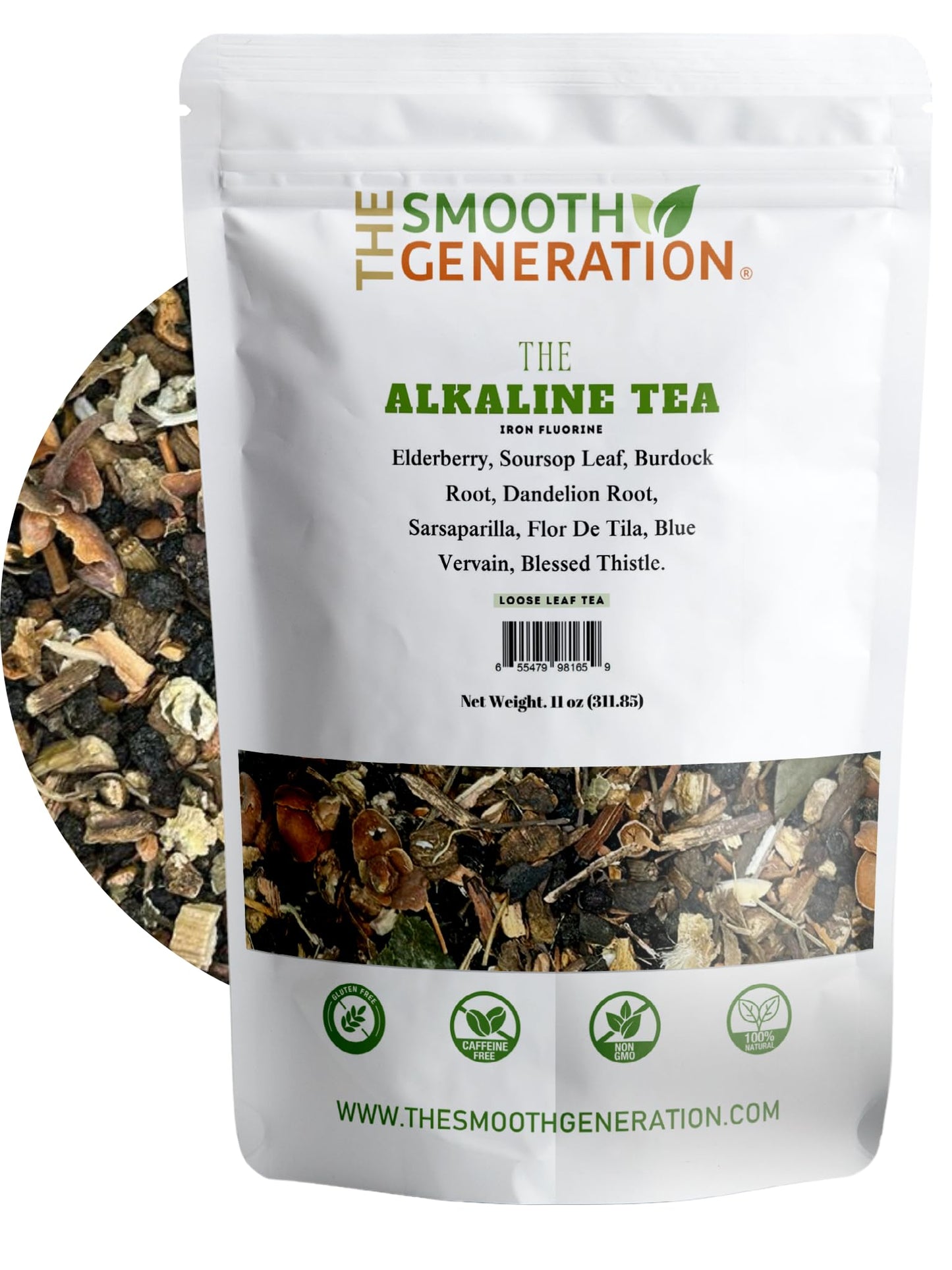 The Alkaline Tea - Wildcrafted Herbal Blend - Elderberry, Dandelion Root, Burdock, Flor de Tila.