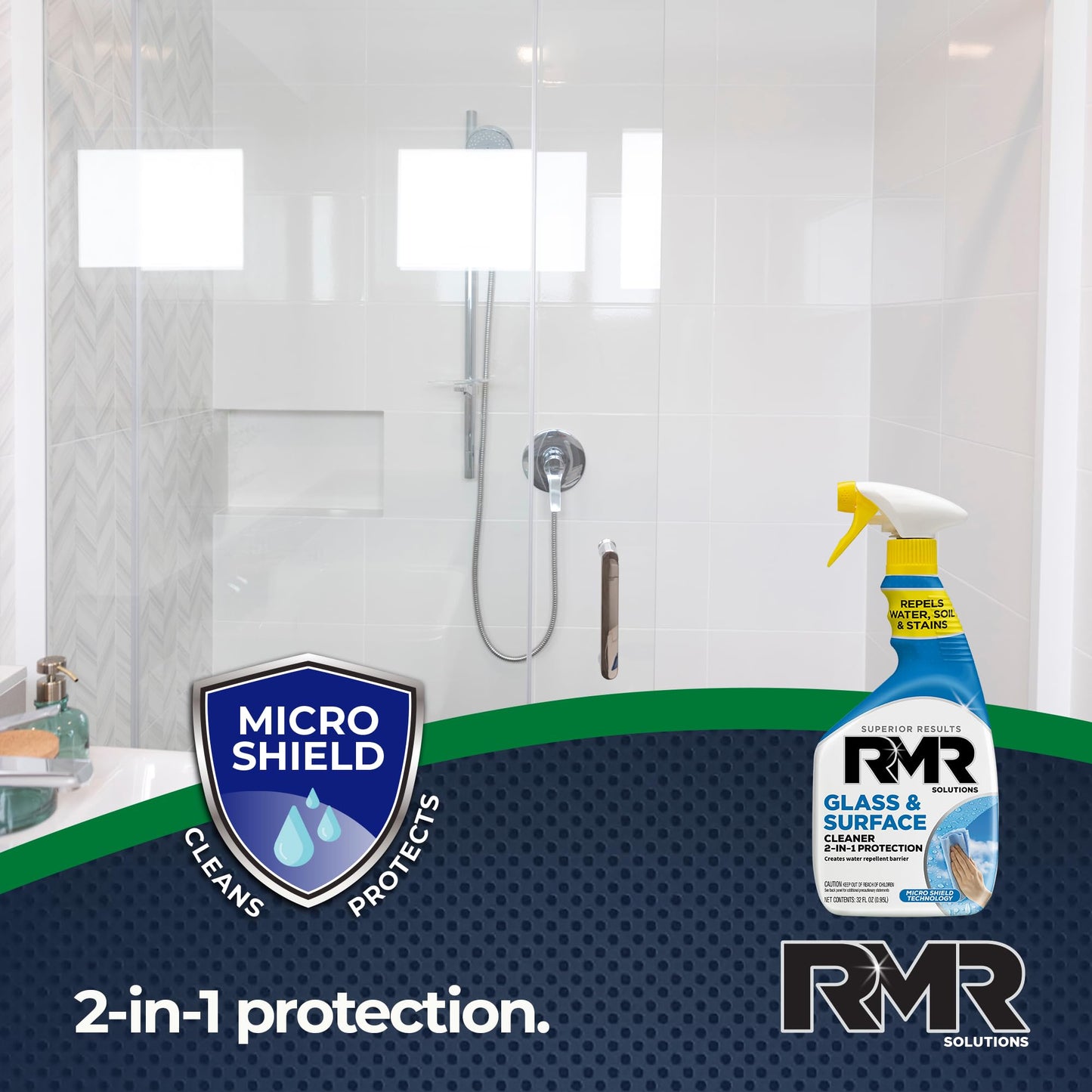 RMR Surface Renewal System - Instant Stain Remover + Glass & Surface Cleaner/Protectant, Indoor/Outdoor Cleaning Kit for Mirror, Screen, Furniture