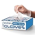 ProHeal Vinyl Disposable Gloves Small - 100 Clear Food Safe Cooking and Household Cleaning Gloves - Powder Free and Latex Free Kitchen Glove for Meal