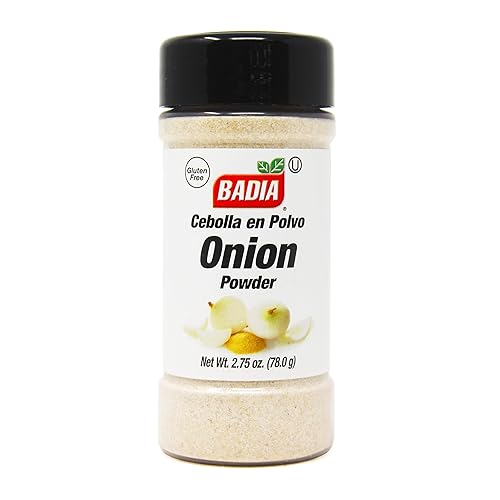 Badia Onion Powder, 2.75 oz - Pure Ground Onion Seasoning, Bold Sweet Savory Flavor, Gluten Free, No MSG, Kosher