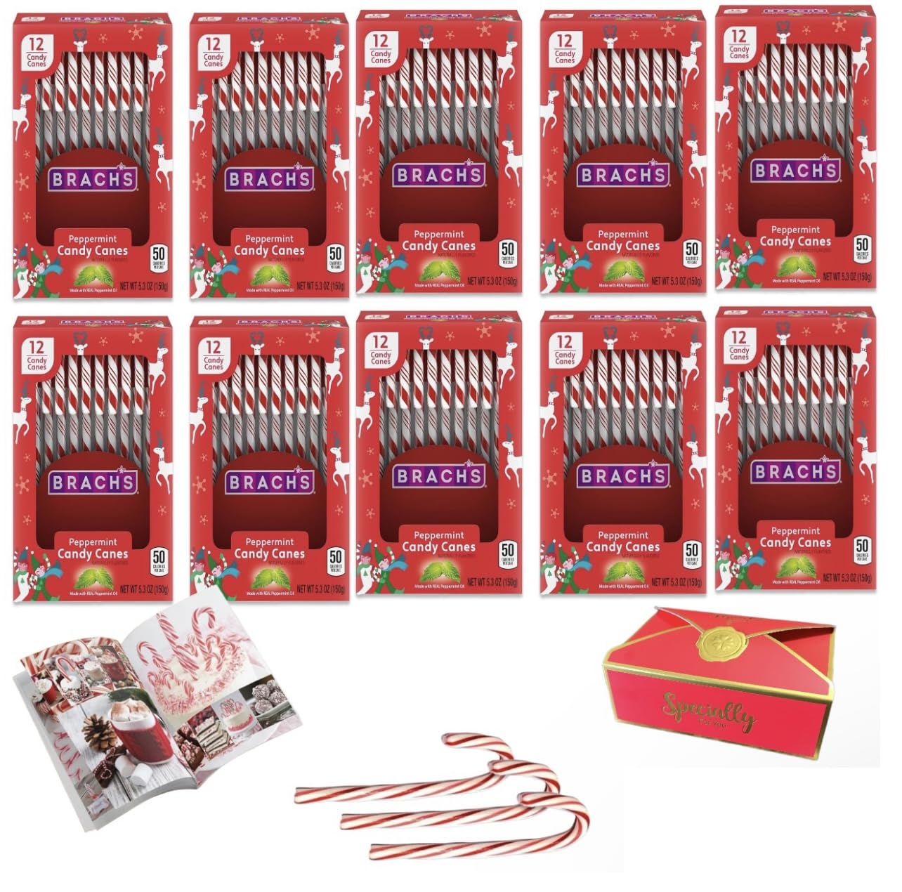 CANDY CANES - (120 COUNT) , Peppermint Candy Canes, Individually Wrapped Bulk Candy Canes, For Holiday Classic Christmas Candy Bulk, Stocking Stuffer