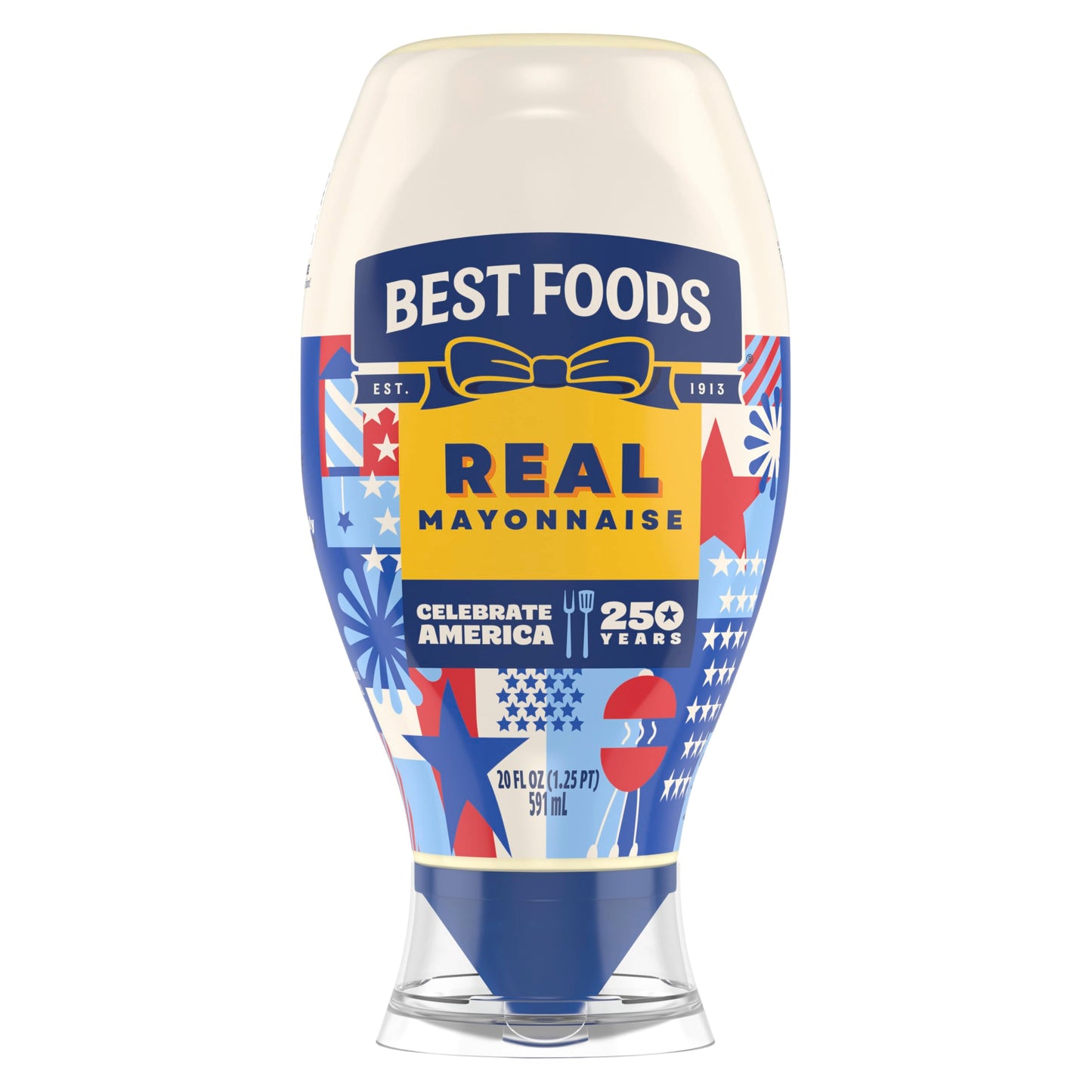 Best Foods Real Mayonnaise Squeeze Bottle For A Creamy Sandwich Spread or Condiment Gluten Free, Made With 100% Cage-Free Eggs 20 oz