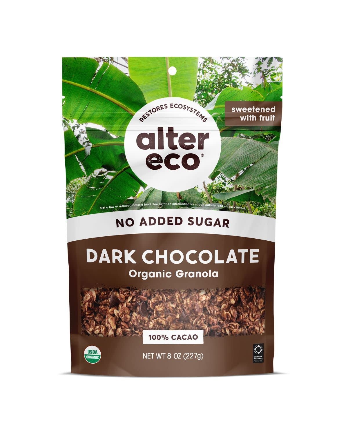Alter Eco Dark Chocolate Granola, Healthy, Organic Breakfast & Snack, Naturally Sweetened with Fruit, Vegan, No Artificial Sugars or Additives