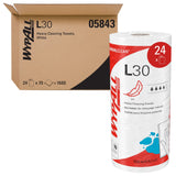 WypAll GeneralClean L30 Cloths Heavy Duty Cleaning Wipes (05843), Strong and Soft Bulk Paper Wipers, White (70 Sheets/Roll, 24 Rolls, 1,680 Sheet