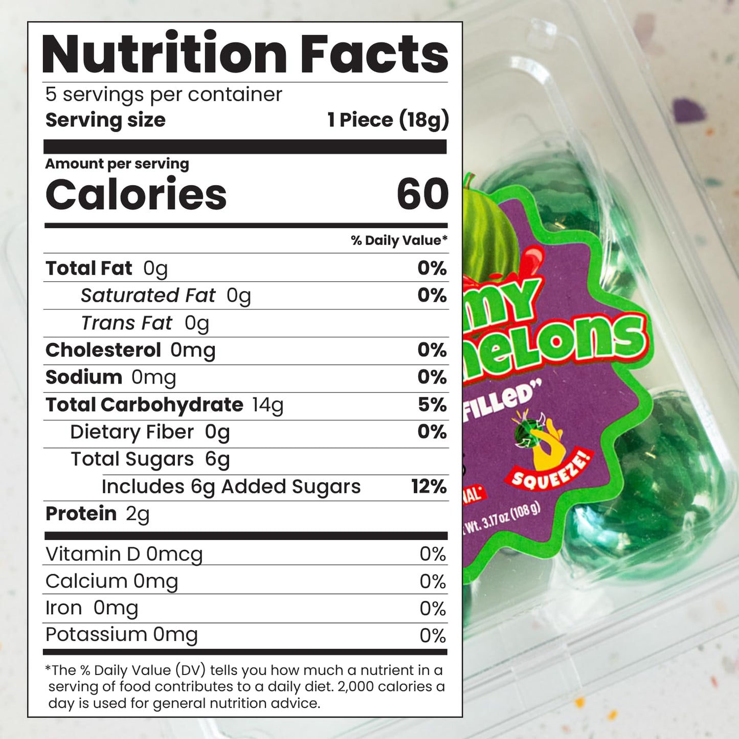 Raindrops Gummy Watermelon Mini Candy - 3.17 Oz Box, 5 Pieces (Pack of 1) - Unique Watermelon Gummies - Individually Wrapped Candy - Perfect