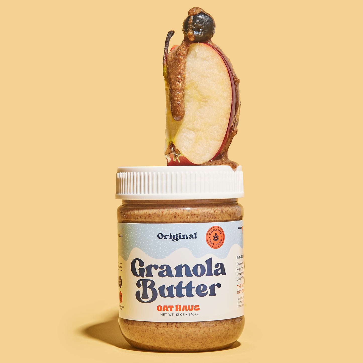 Oat Haus Cinnamon Graham Original Granola Butter | Peanut-free, Almond (Tree-Nut) Free, & School-Safe (Top 8 Allergen Free) | Sunflower Seed & Cookie