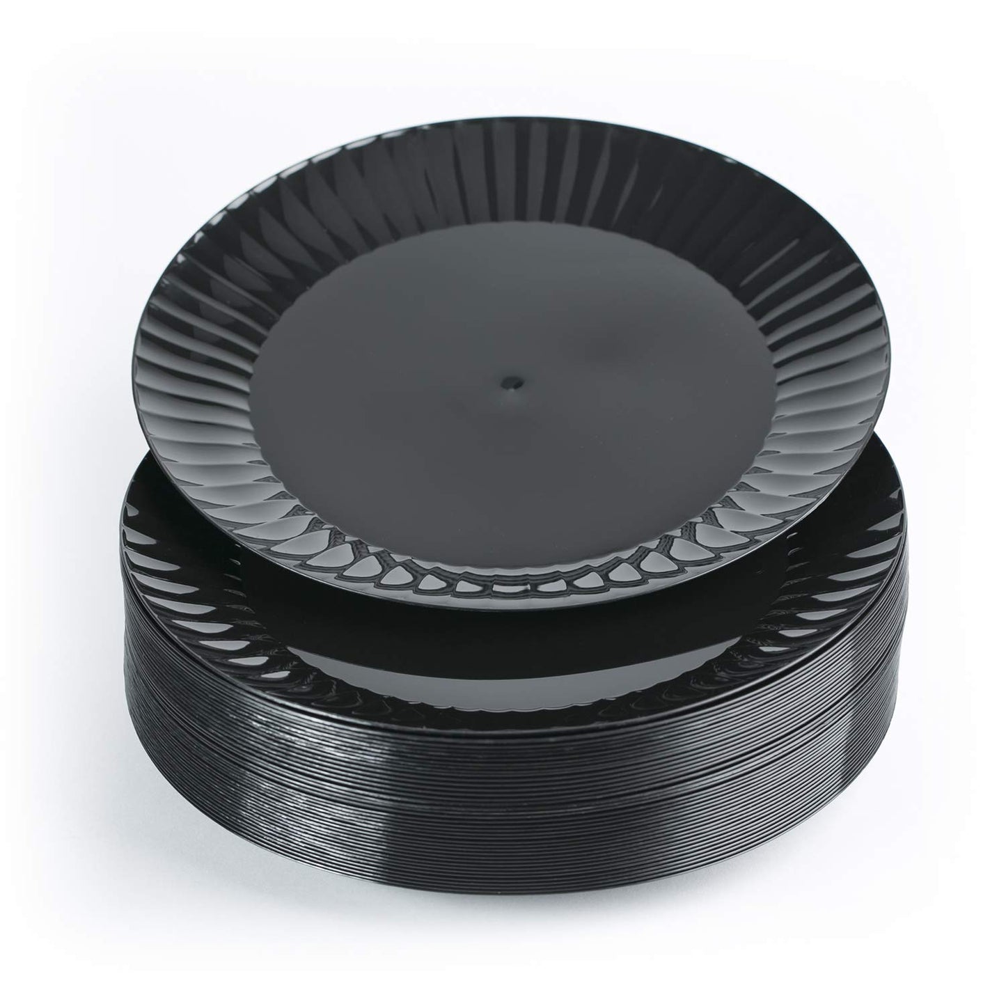 Party Essentials Deluxe Quality Hard Plastic 40 Count Party/Dinner Plates, 10-1/4-Inch, Black