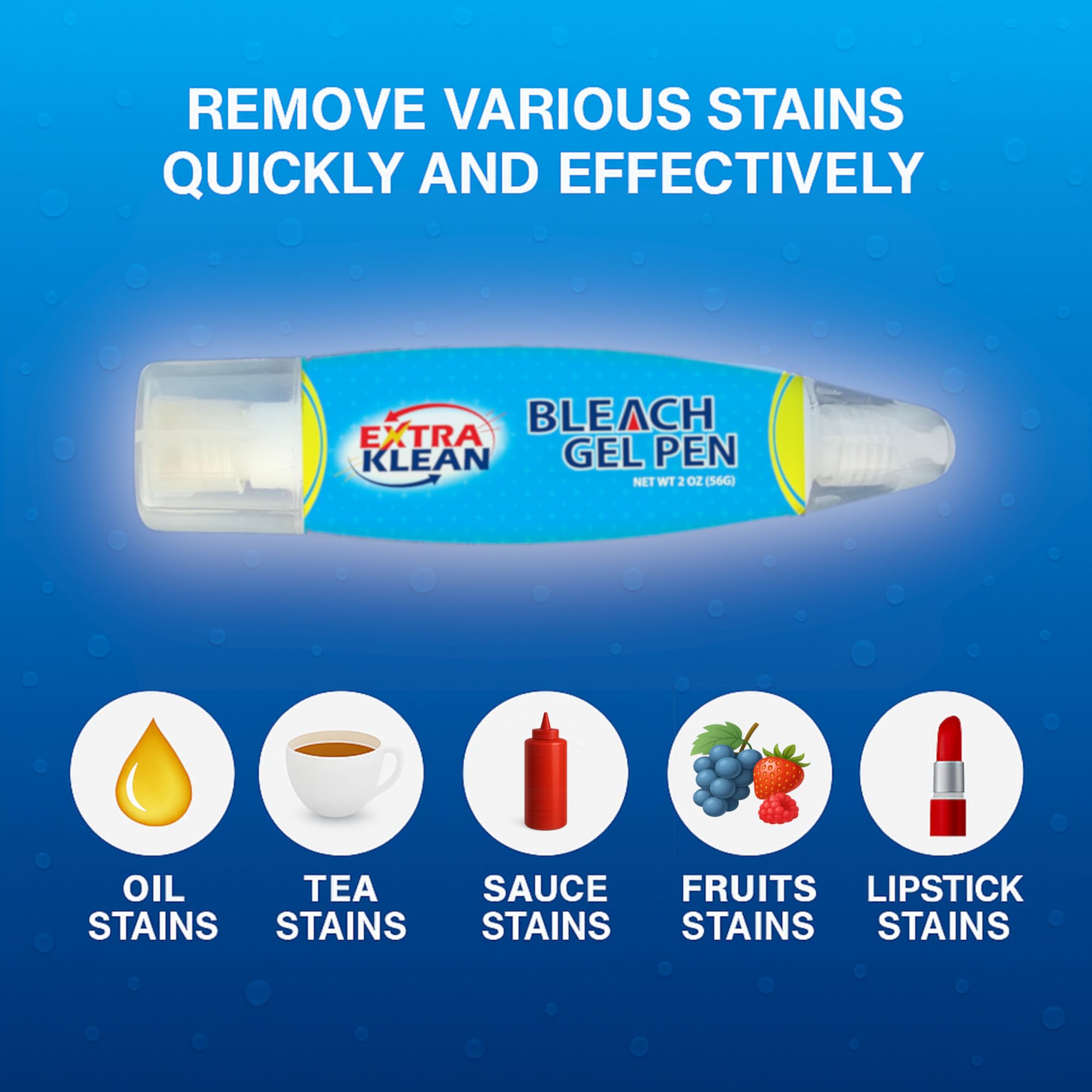 Bleach Gel Stain Remover Pen - Travel Size Toiletry for Clothing, Instant Spot Cleaner, Travel Essentials & Accessories