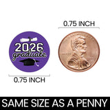 DISTINCTIVS Class of 2026 Graduation Candy Stickers for Chocolate Drops, Purple Grad Party Favors - 216 Count