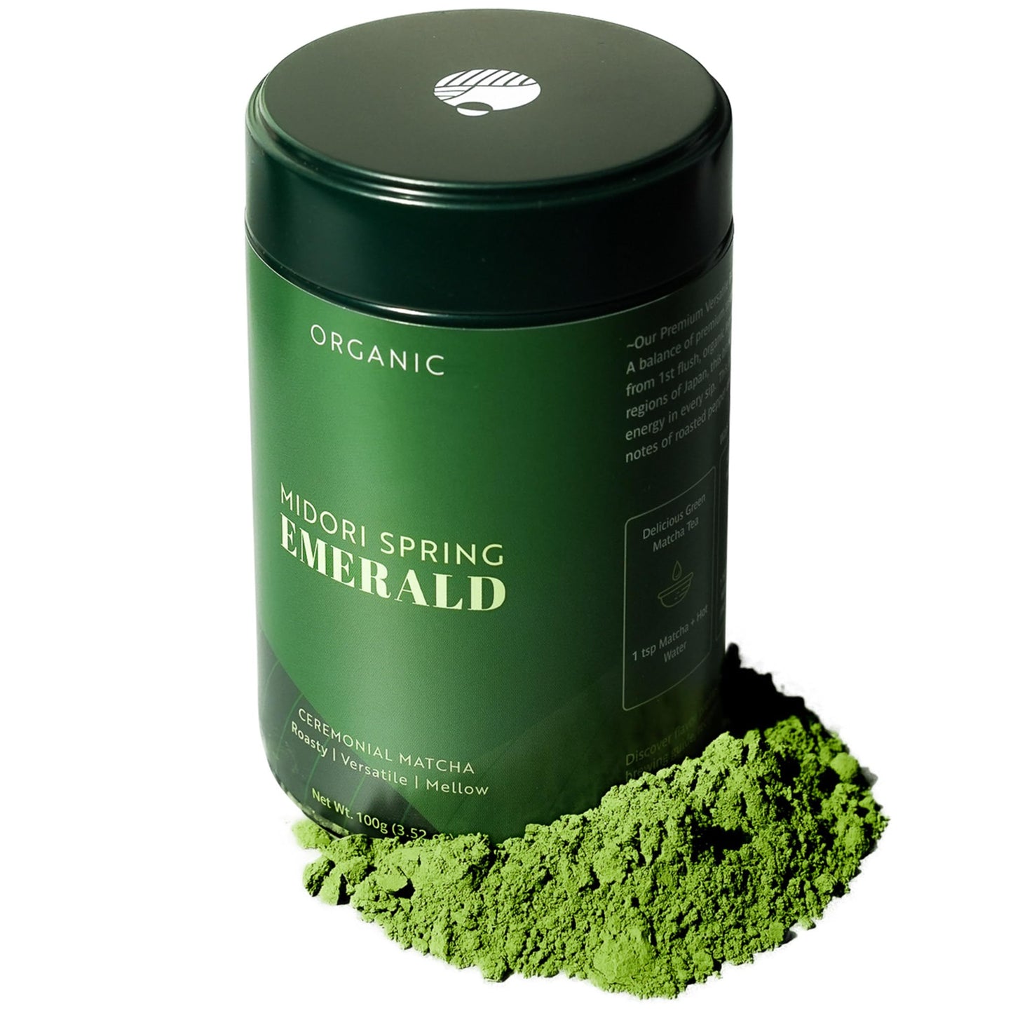 Midori Spring Organic Authentic Japanese Ceremonial Matcha Powder Emerald, USDA Organic, Kosher, Vegan