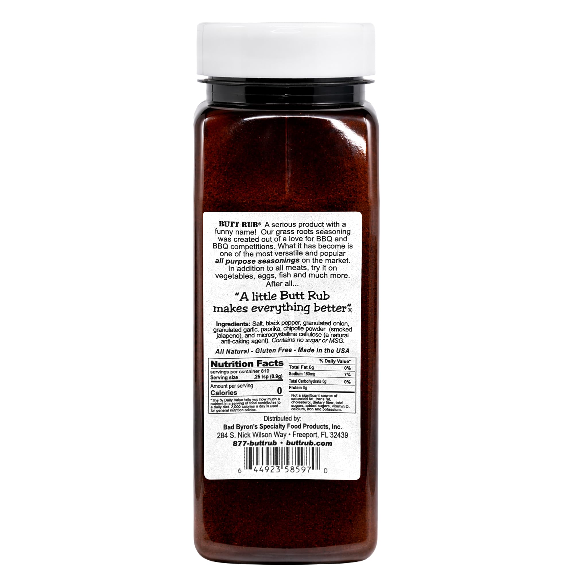 Bad Byron’s Butt Rub Barbeque Seasoning - 26 Ounce Shaker Bottle | Award-Winning All-Purpose Dry Rub for Pork, Chicken, Beef & More