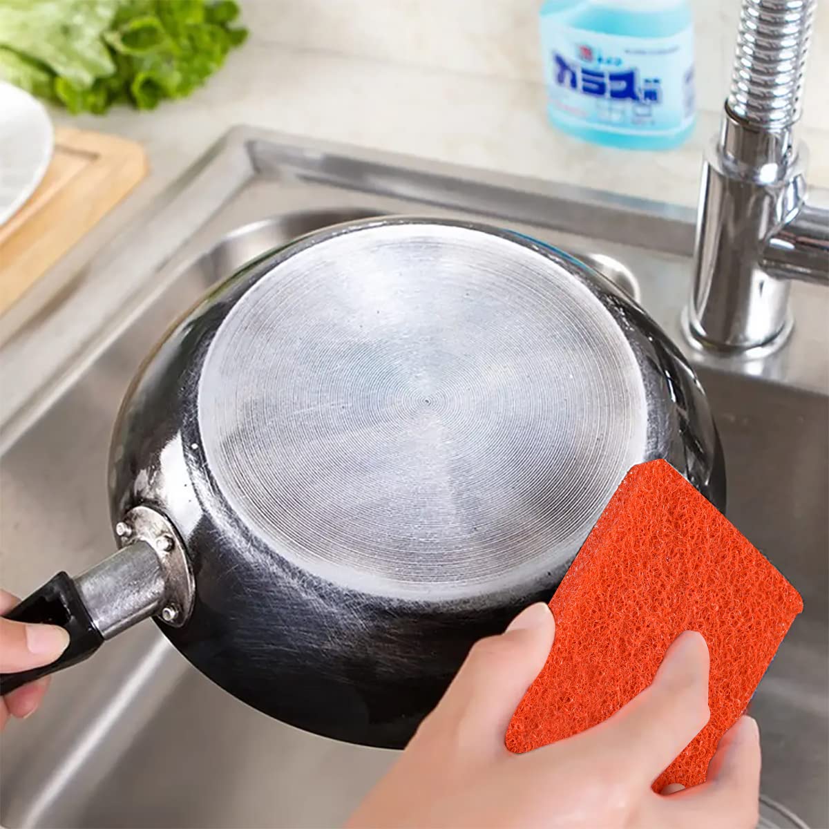 Griddle Cleaning Pads for Blackstone Flat Top, Non-Scratch Grill Scrub Pads, Bathroom Scrubbing Pads, Pool Scrub Brush, Shower Tile (22 Pads + Handle)