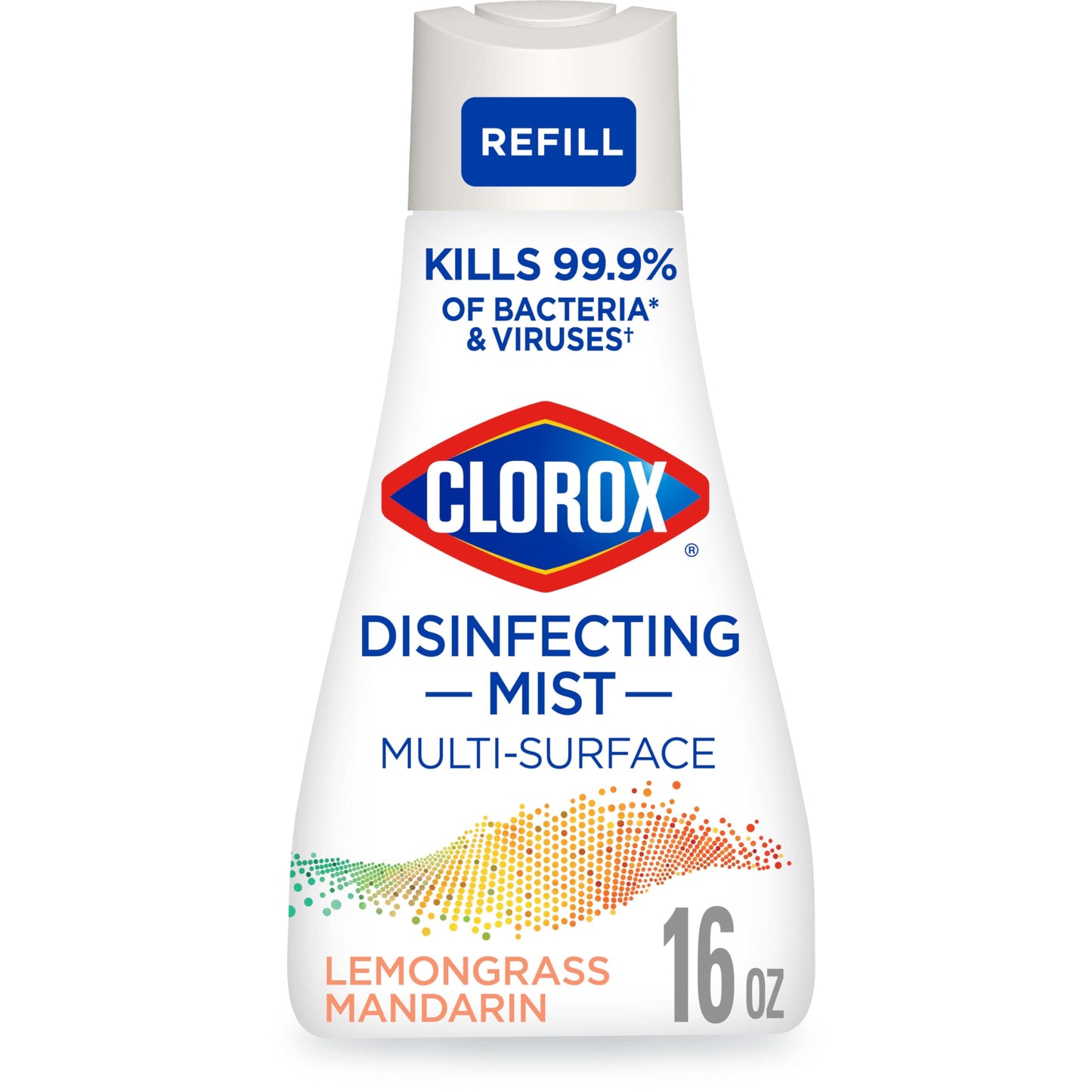 Clorox Disinfecting Mist Refill, Multi-Surface Disinfectant, Household Essentials, Lemongrass Mandarin, 16 Fluid Ounces