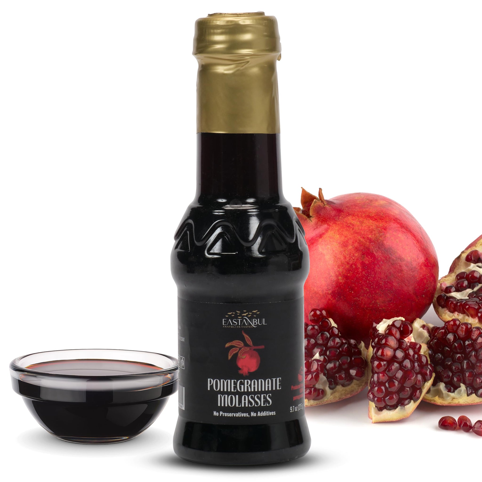 Eastanbul Pomegranate Molasses, 9.7oz, No Added Sugar, Mediterranean Pomegranate Syrup, Nar Eksisi Sweet and Sour Sauce, 100% Natural, Concentrate